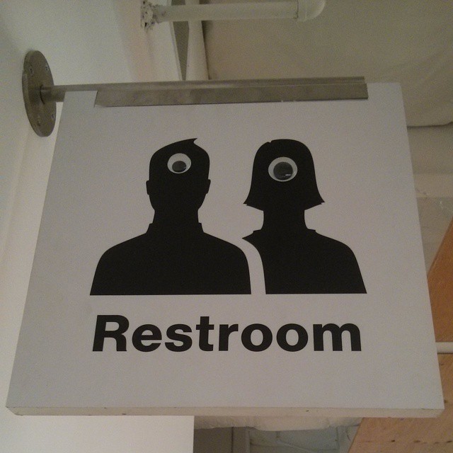 Oculus Bathroom Sign Googly Eyes Cyclops