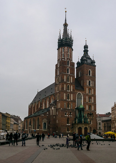 St Mary's Bascilica - Market Square -  Krakow Old Town (Panasonic Lumix LX100)