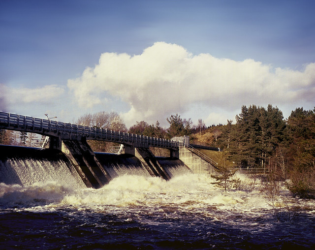 Water Flowing over the Dam