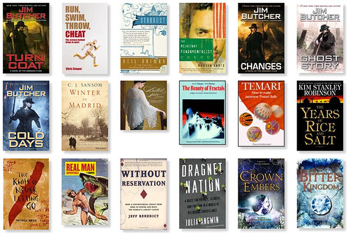 The books I read in 2014, a screenshot of the middle section.

See domesticat.net/2014/12/year-books-came-back-me for more explanation.