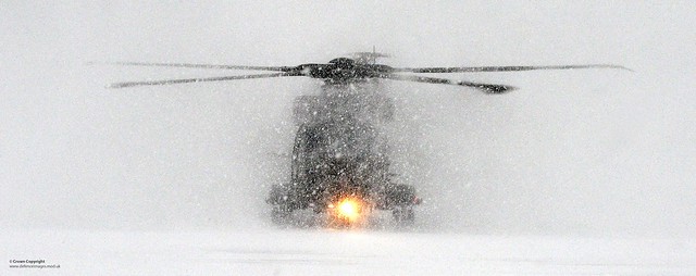 Merlin Mk3 Helicopter in Heavy Snow in Norway