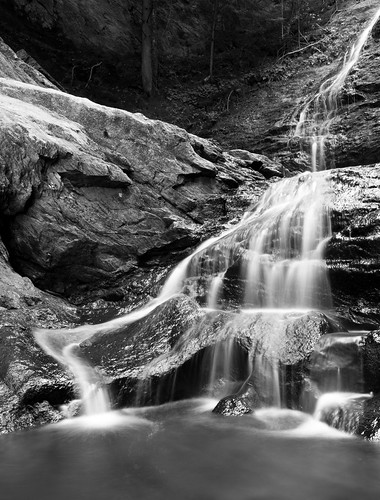 blackandwhite blackwhite bw falls landscape mossglen mossglenfalls nature rock stowe vermont vt water waterfall unitedstates