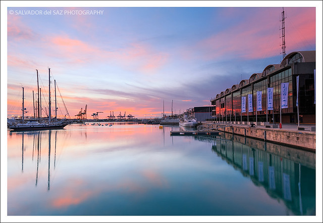 Valencia's harbour at dawn II
