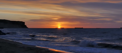 English Channel sunset over WWII D-Day Gold Beach Mulberry B harbour remnants - Arromanches-les-Bains, Basse-Normandie, France.. by edk7, <b>Cap Manvieux is on left</b>
_DSC7623 Anx2 1200h Q90 sunset sky cloud seascape france abandoned b
