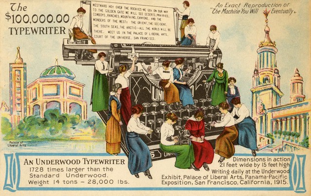 A Giant Underwood Typewriter at the Panama-Pacific Exposition, 1915