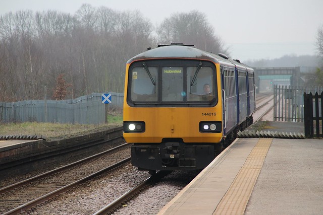 19th March 2015. Northern Rail Class 144 Pacer No 144016 at Elsecar. The Last Days of the Pacers.