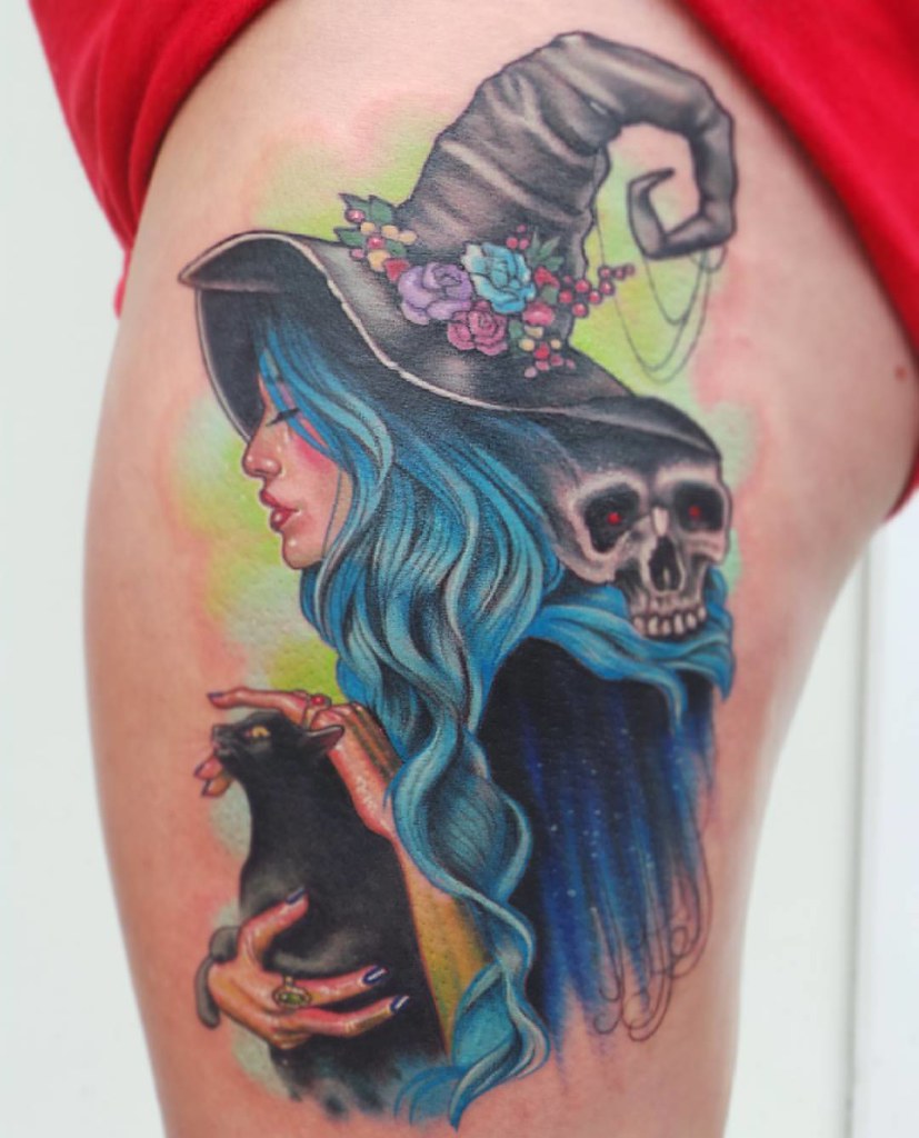 #witch #tattoo done @offthemaptattoo with disposable tubes and needles by @...