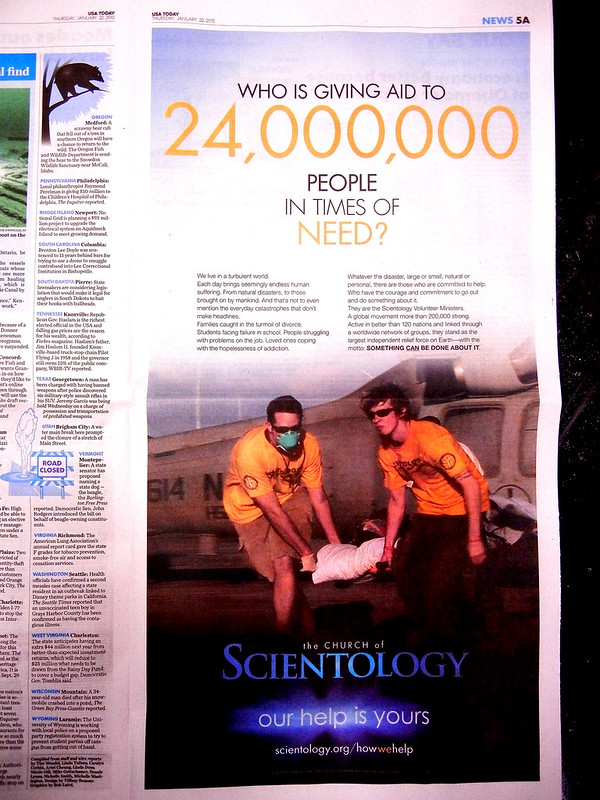 Scientology USA Today Ad 22 January 2015