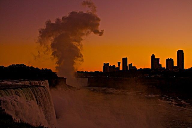 Niagara Falls Sunset- (photo shot from Rainbow Bridge)