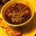 Staying warm on this very cold night! Beef n barley soup w/parm toasts. #goodeats #food #soup #yum