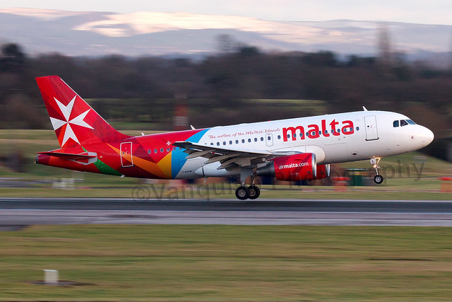9H-AEL Air Malta A319 Manchester Airport
