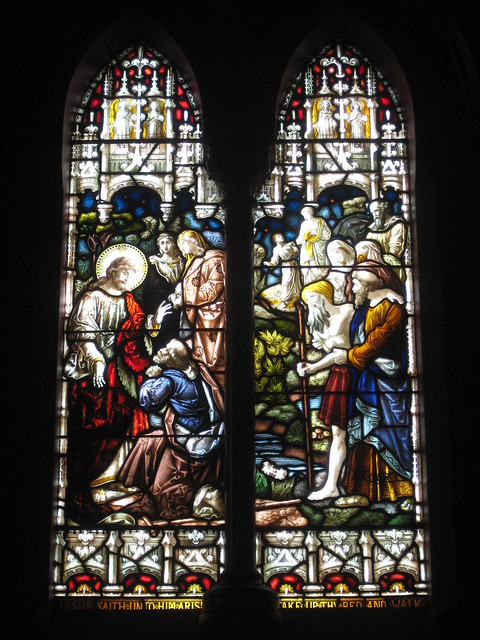 The John Richard Bathe Neale Memorial Stained Glass Window of Christ at the Pool of Bethesda; St Jude's Church of England - Corner of Lygon, Palmerston and Keppel Streets, Carlton