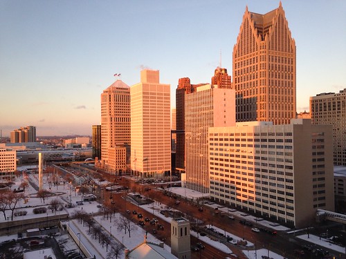morning detroit downtowndetroit winter sunrise skyline detroitskyline 1000views onethousandviews