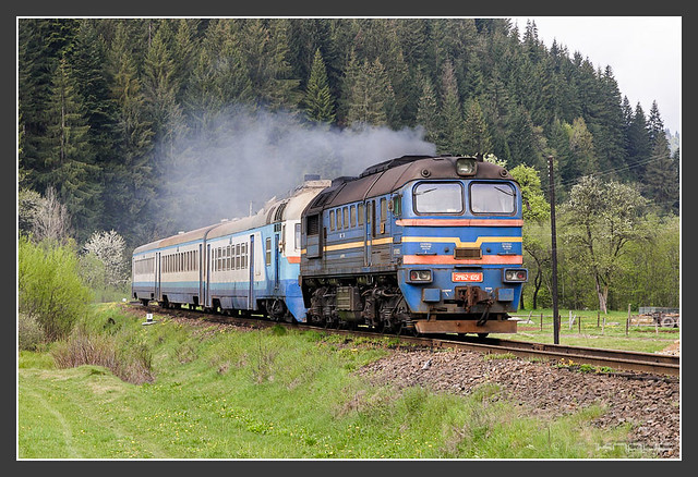 2M62 1051 and D1 railcar, Mikulichin/UKR, 05.May 2008