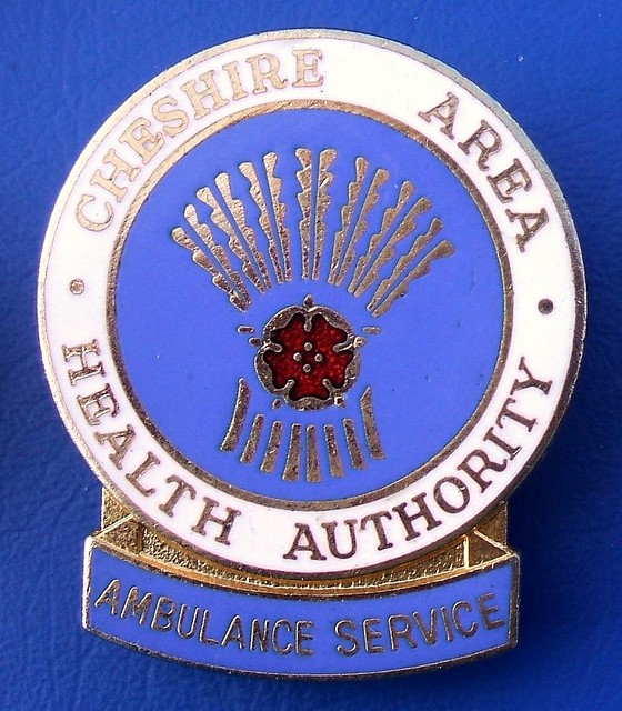 Cheshire Area Health Authority Ambulance Service - crewmember’s cap badge (1980’s / 1990’s)