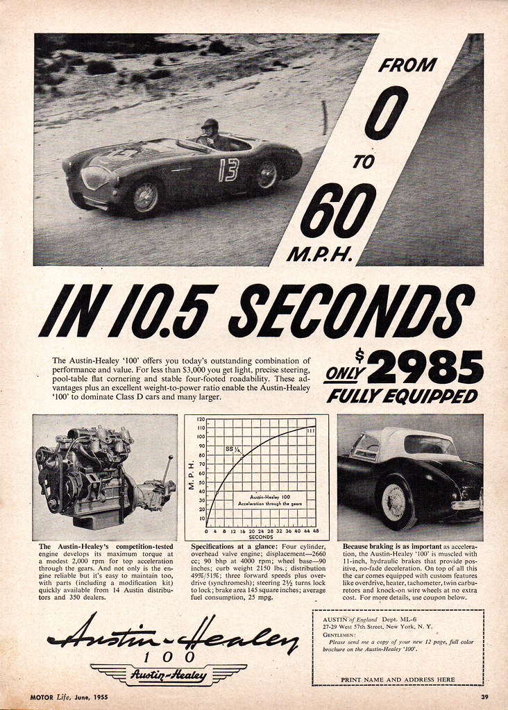 Austin Healey 100 Man Who Drives The Healey 1955 Original Print Ad 8.5 x 11" 