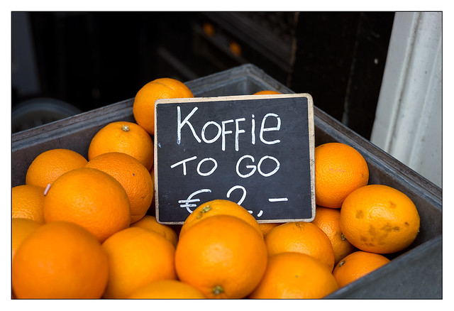 Selling oranges for coffee