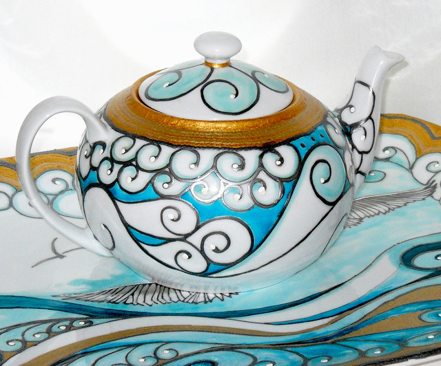 Porcelain Teapot & Tray