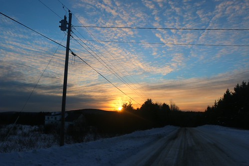 Maine sunset 9 by BrianMKA, <em>New Sweden, Maine</em>road county new trees sunset snow clouds sweden dusk maine aroostook rista