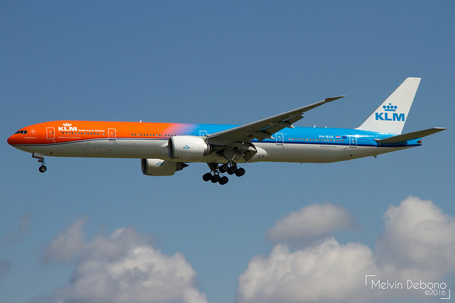 KLM Royal Dutch Airlines Boeing 777-306ER  'PH-BVA'  Orange Pride Amsterdam Schiphol - EHAM