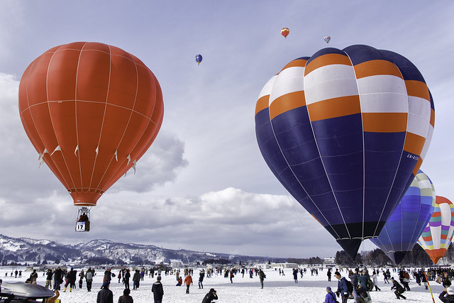 Hot-air Balloons on the Snow Field 2