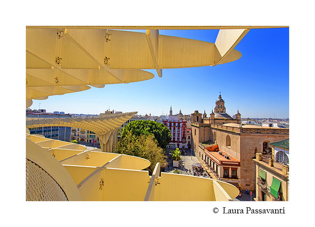 From the top of the Space Metropol Parasol, Setas de Sevilla, one have the best view of the city of Seville, Andalusia