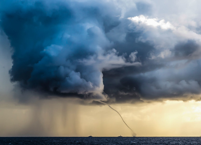 Stormy Water Spout at Sea