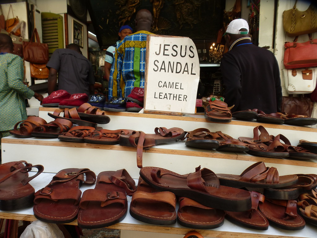 P1130234 | Jesus Sandals for Sale, outside the Basilica of t… | Flickr