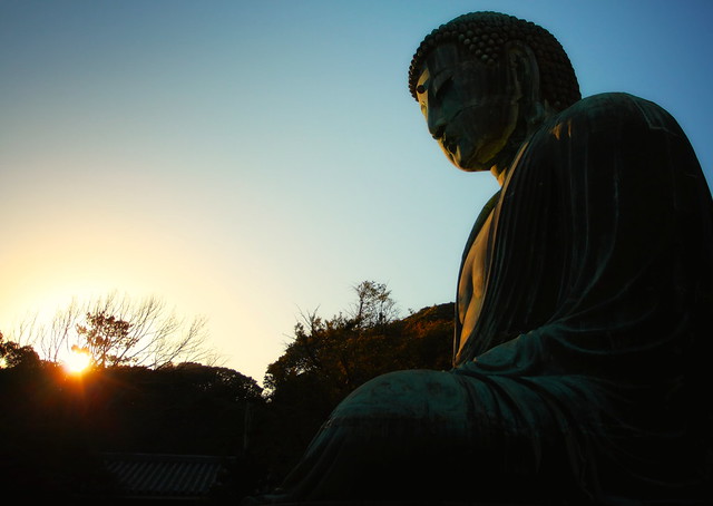 Kamakura Daibutsu At Sunset