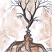 Copacul sarutului pictura facuta cu cafea - The tree of the kiss coffee painting