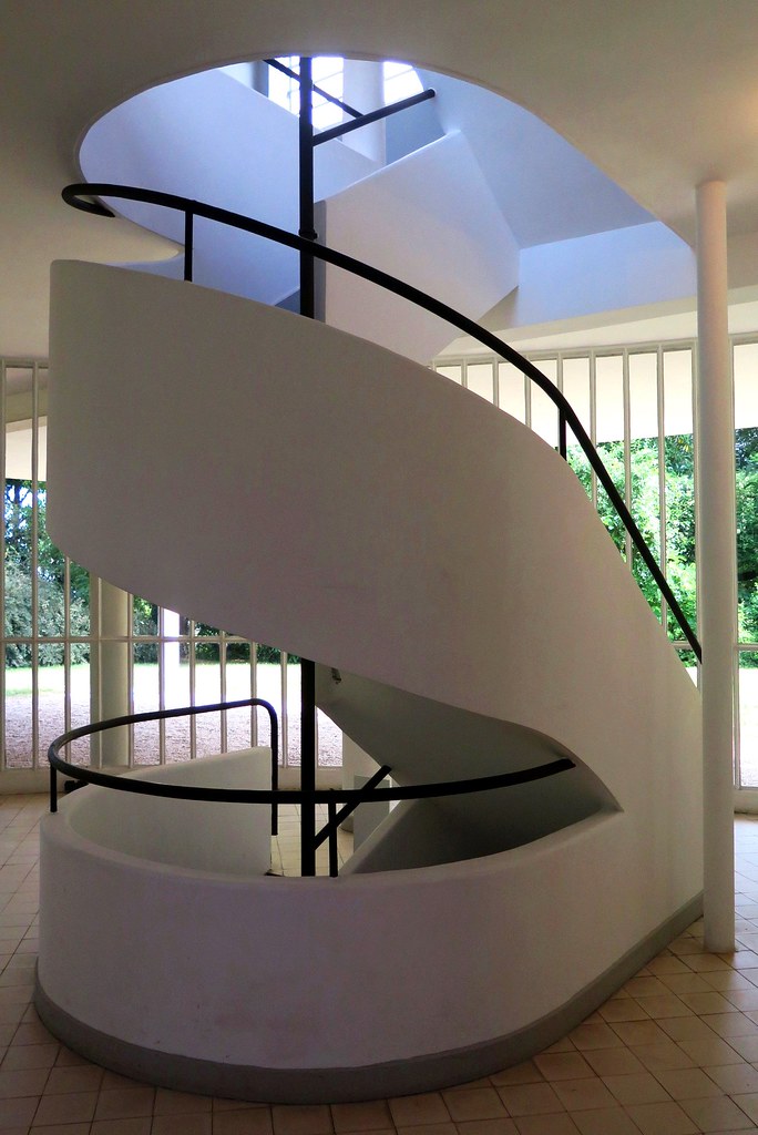 The Interior Stairs Villa Savoye In Poissy By Le Corbusi