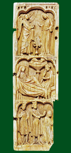 ivory with annunciation, nativity & adoration