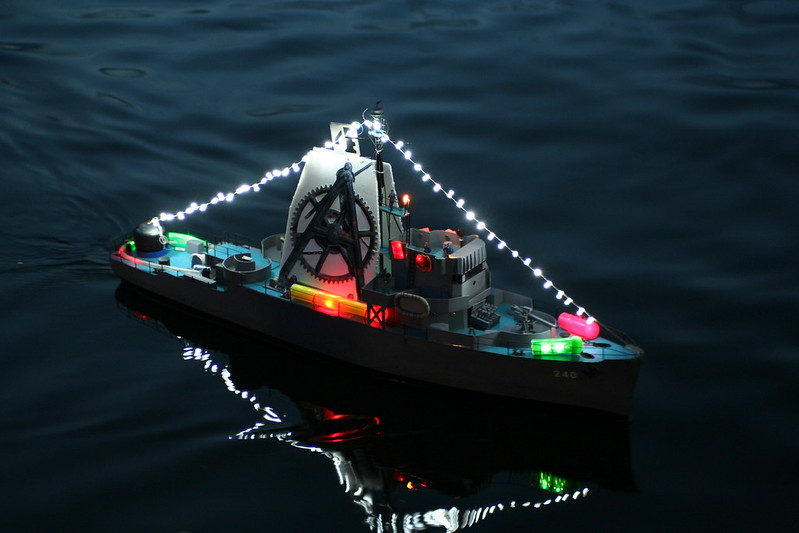 USS Hazard with Lights