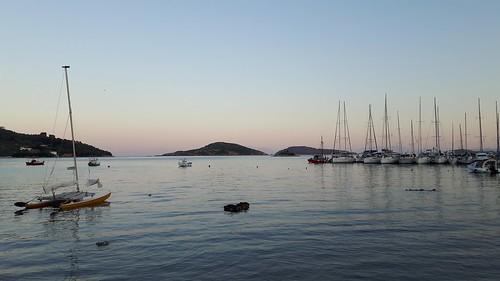 greek island skiathos harbour sunset