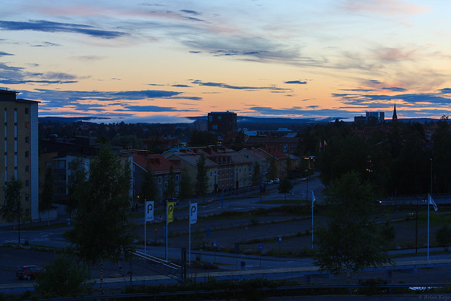 Solnedgång i Umeå