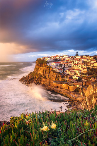 azenhasdomar portugal sintra atardecer costa sunset waterscape coast sea tormenta lluvia