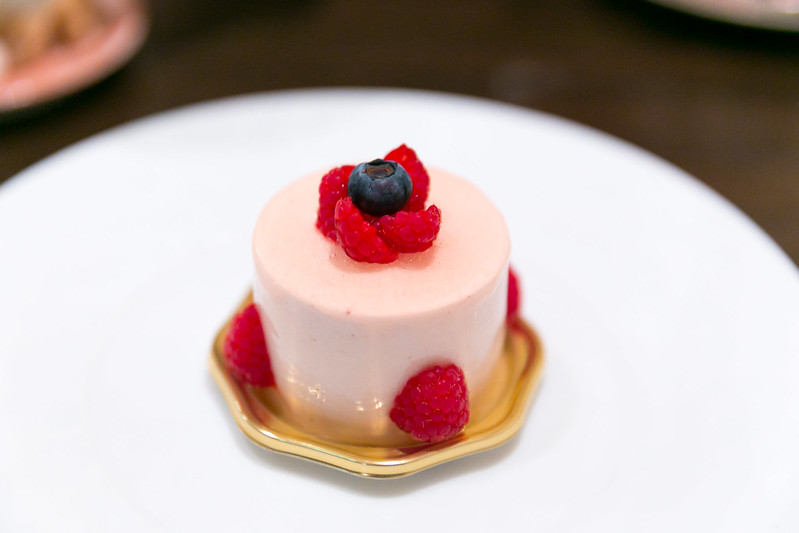 Marie - Wild strawberry & pistachio mousse cake