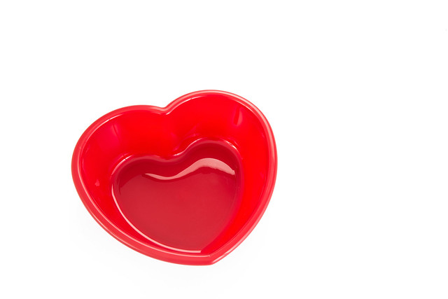 Red, Heart-Shaped Bowl