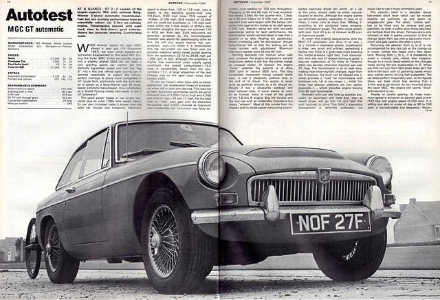 MGC GT Automatic Road Test 1968 (1)