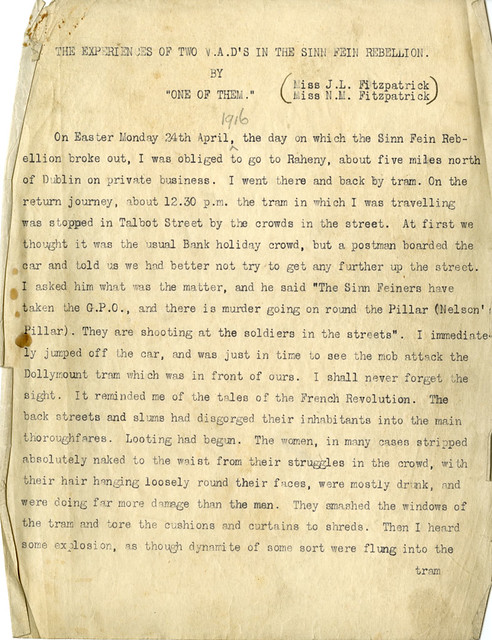 1916 Diaries - Nora Marion Fitzpatrick (pg 1)