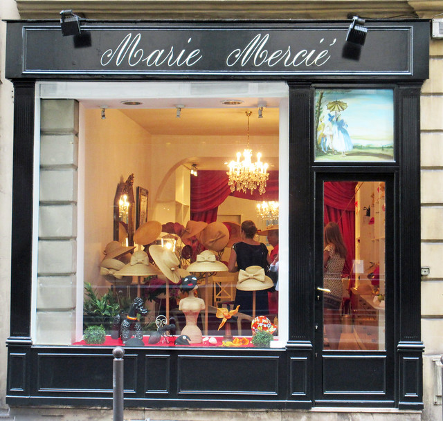 Shop front of a women's hat boutique, Paris