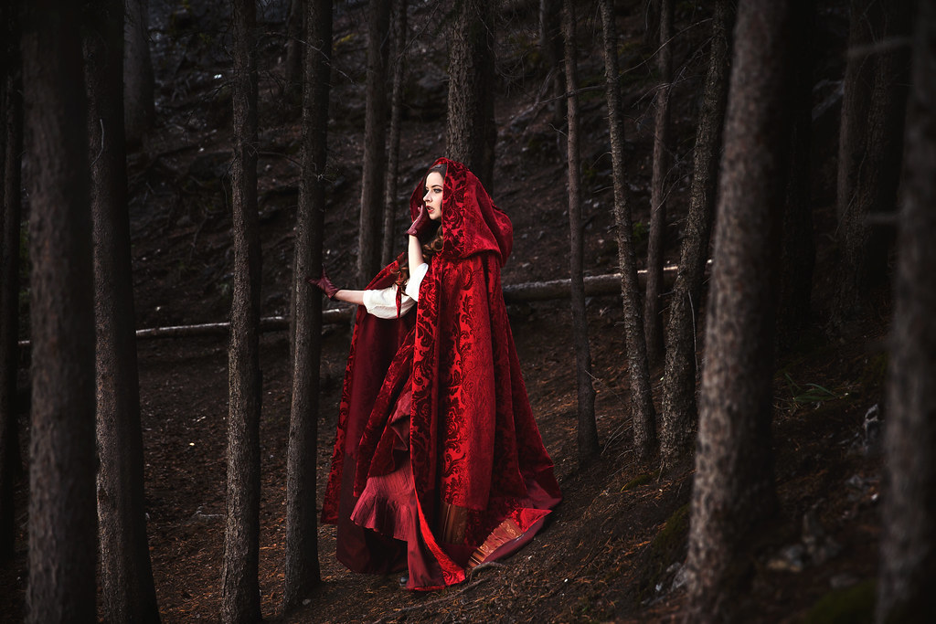 red, riding, hood, redridinghood, lichonphotography, tree, forest, scary, g...