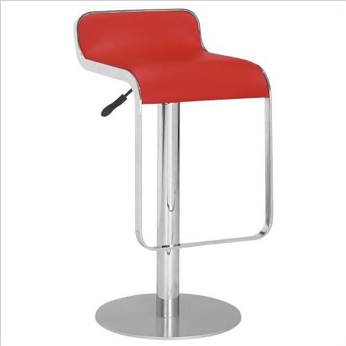 Adjustable Counter/Bar Stool in Chrome & Red | by sectionalsofas1