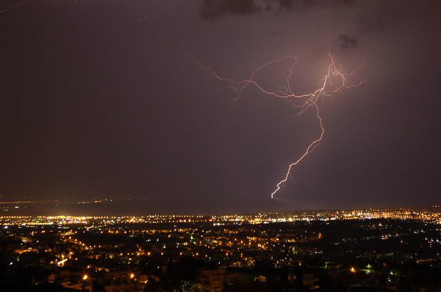 Lighting over Thessaloniki, Greece