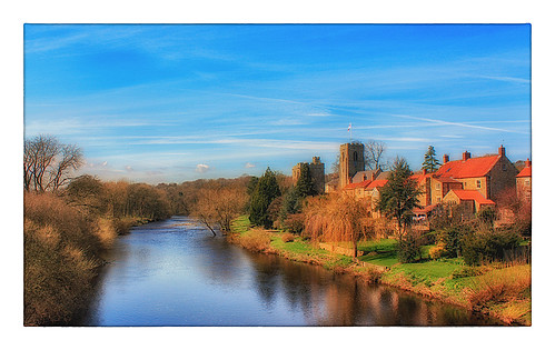 tower river village yorkshire northyorkshire tanfield ure 15thcentury marmiontower riverurs