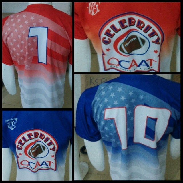 Tees we did for #OCAAT Celebrity #football event in #LA th…