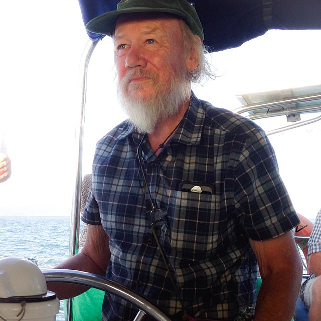 Philip #sailing the #ariacruises catamaran through #moretonbay towards #rabybay #Clevelandqld