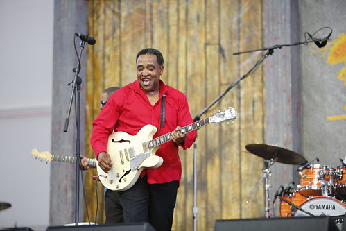 Eddie Cotton on Day 2 of Jazz Fest - 4.28.18. Photo by Michele Goldfarb.