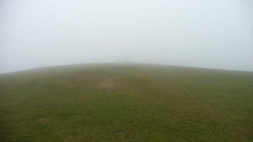 A shot of the group in the distance Views of the South Downs (28th March 2015, low cloud, gales)