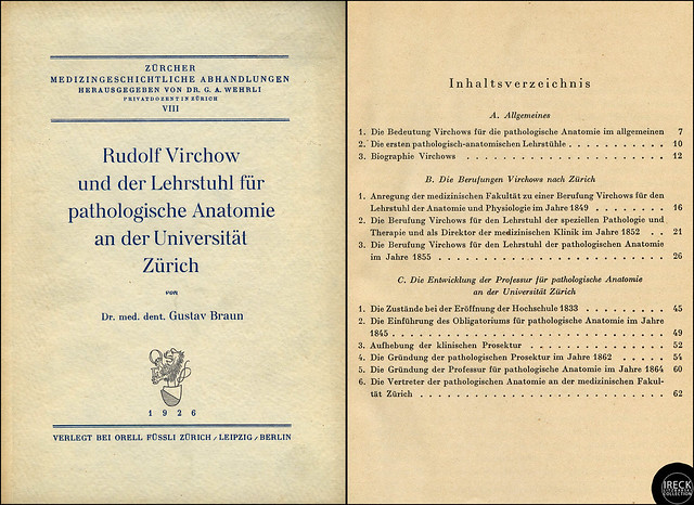 Rudolf Virchow und der Lehrstuhl für pathologische Anatomie an der Universität Zürich 1926